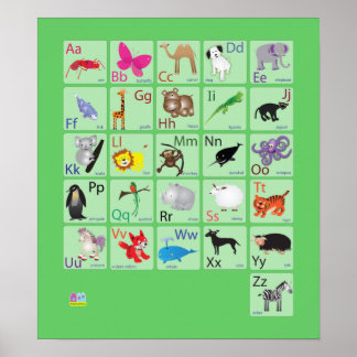 Poster Alfabetos Animais