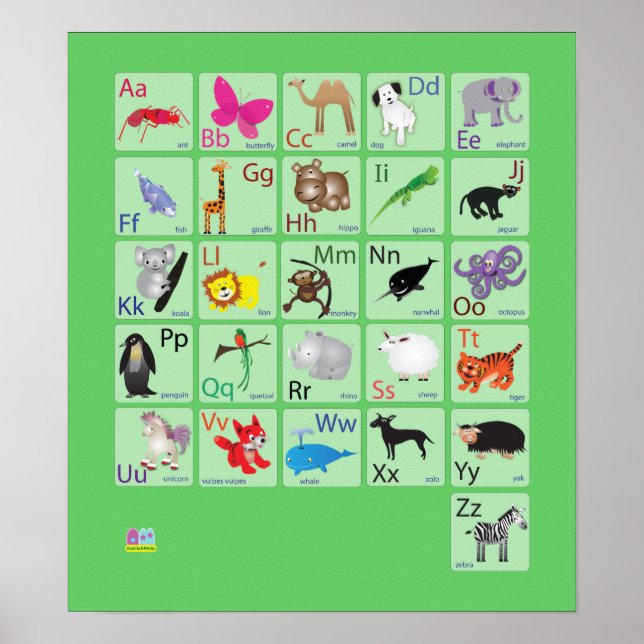 Poster Alfabetos Animais (Frente)