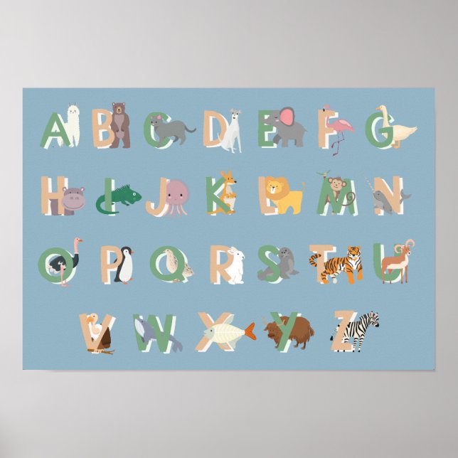 Poster Alfabetos Animais (Frente)