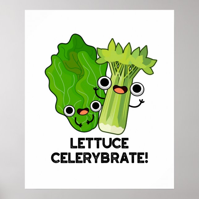 Poster Alface Celerybrate Funny Veggie Pun (Frente)