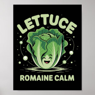 Poster Alface Romaine Calma Atenção Plena Amante de Yoga
