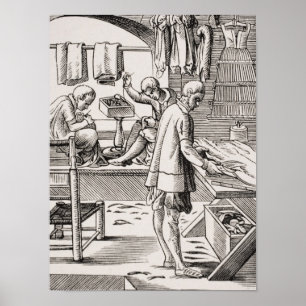 Pôster Alfaiate, reprodução de um woodcut