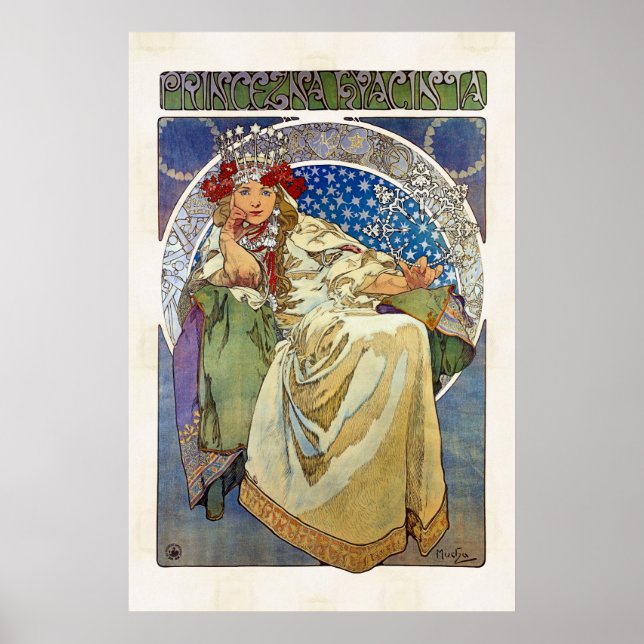 Pôster Alfons Mucha 1911 Princezna Hyacinta (Frente)