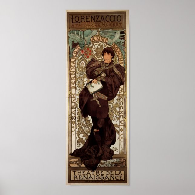 Pôster Alfons Mucha Lorenzaccio (Frente)