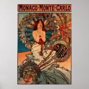 Poster Alfons Mucha Mônaco Monte Carlo