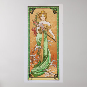 Poster Alfons Mucha - Primavera 1900