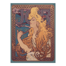Pôster Alfonse Mucha Job Art Nouveau mulher