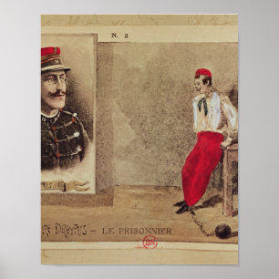 Pôster Alfred Dreyfus como um prisioneiro, 1894-1906