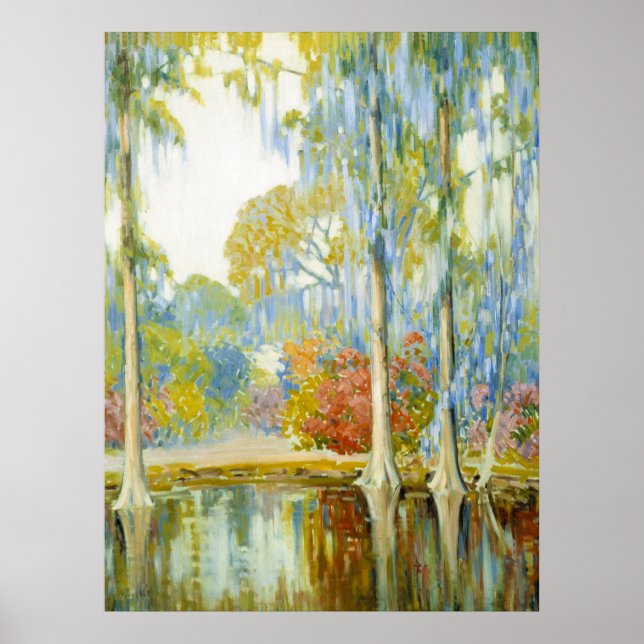 Pôster Alfred Hutty Magnolia Gardens Vintage Painting (Frente)