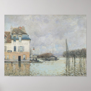 Poster Alfred Sisley a inundação em Porto-Margoso