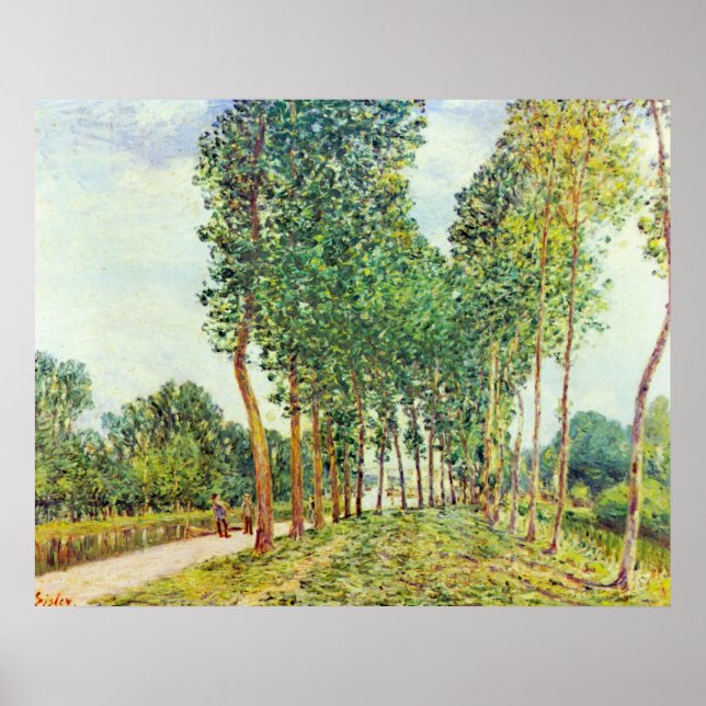 Pôster Alfred Sisley - Bancos da Loing in Moret (Frente)