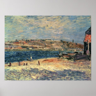 Poster Alfred Sisley Bancos fluviais em Santo-Mammes