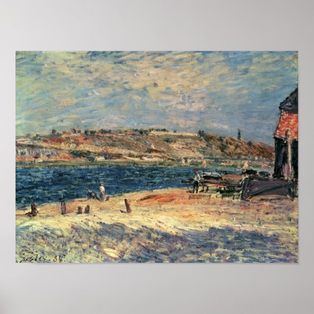 Poster Alfred Sisley | Bancos fluviais em Santo-Mammes (Frente)