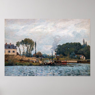 Poster Alfred Sisley - Barcos no Bloqueio em Bougal