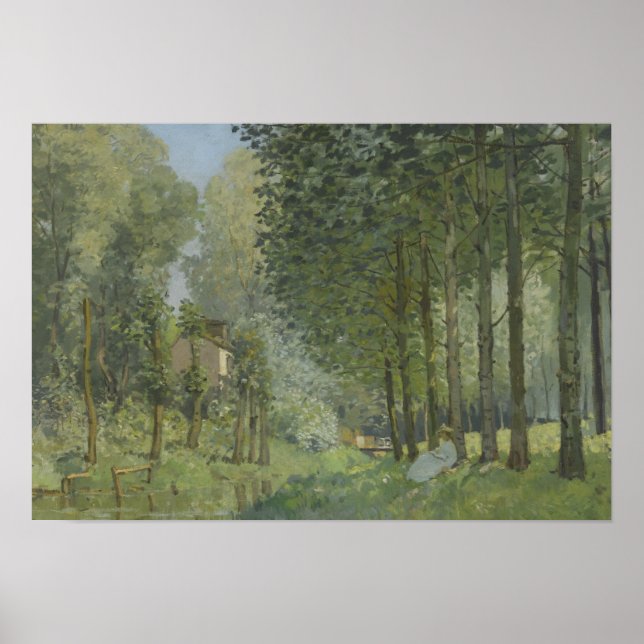 Poster Alfred Sisley - Descanse ao longo da Corrente (Frente)