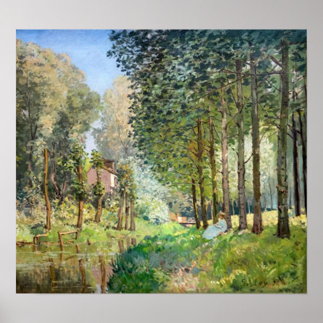 Poster Alfred Sisley - Descanse ao longo da Corrente (Frente)