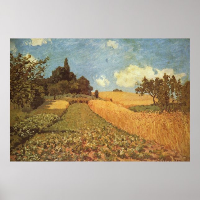 Pôster Alfred Sisley Kornfeld 1873 - Cornfield Oil (Frente)