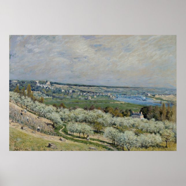 Poster Alfred Sisley O Terrace em Santo-Germain, Primaver (Frente)