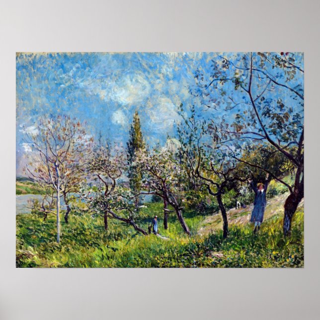 Poster Alfred Sisley Orchard em Primavera (Frente)