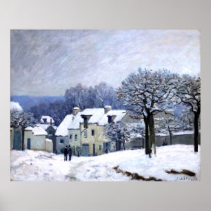 Poster Alfred Sisley Place du Chenil em Marly, neve