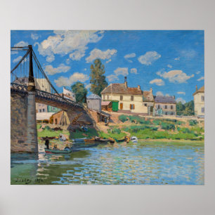 Poster Alfred Sisley - Ponte em Villeneuve-la-Garenne