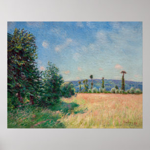 Poster Alfred Sisley - Sahurs Meadows na manhã do sol