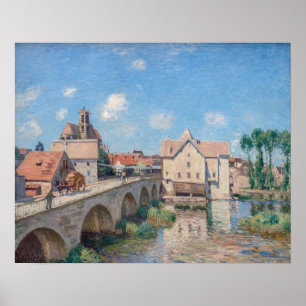 Poster Alfred Sisley trabalho de arte - Le Pont de Moret