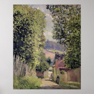 Pôster Alfred Sisley uma estrada em Louveciennes