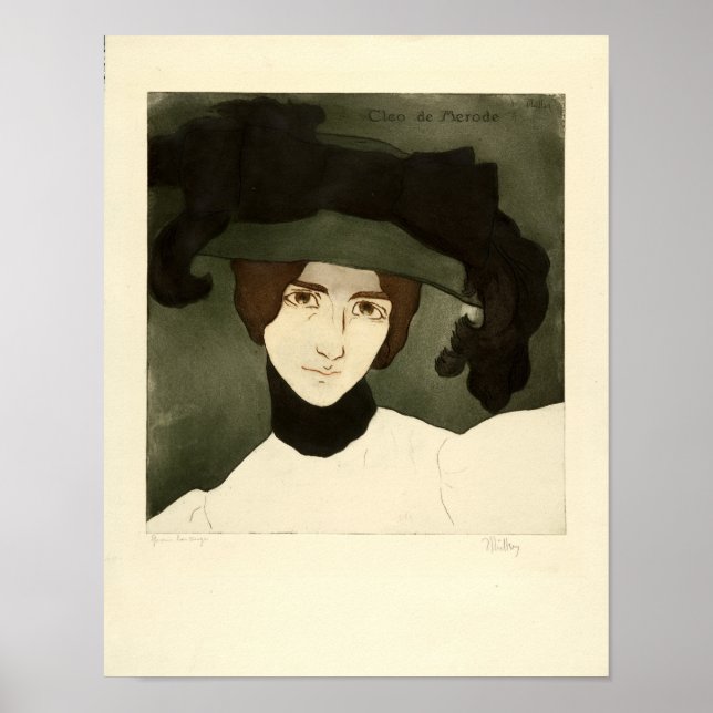 Poster Alfredo Müller, Retrato Cléo de Mérode 1900 (Frente)