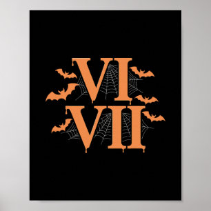 Poster Algarismos Romanos Vi Vii 67 Meme Gen Alpha Hallow