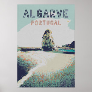Poster Algarve Beach viagens vintage
