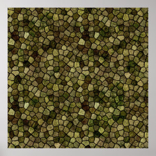 Poster Algas marinhas e Juniper Cobbled Patchwork Terrazo
