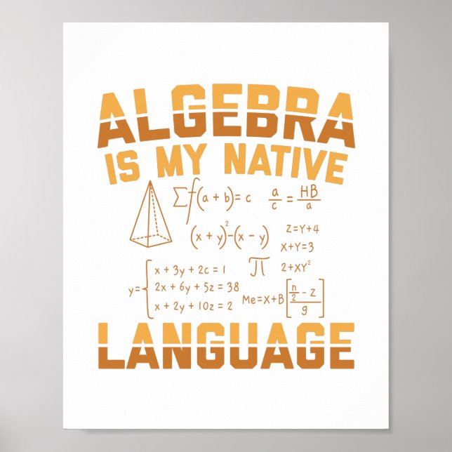 Poster Álgebra Matemática | Presentes de Professores Mate (Frente)