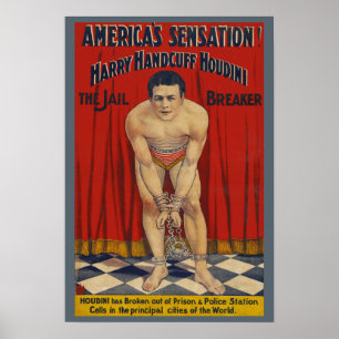 Poster Algema Houdini de Harry do vintage - o disjuntor