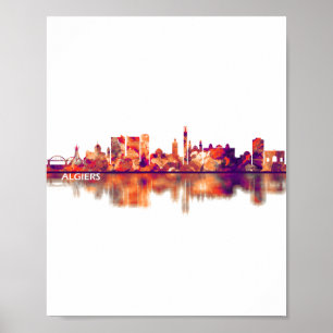 Poster Algiers Argélia Skyline