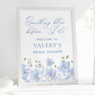 Poster Algo Azul Antes Que Eu Faça Uma Brida Floral Verde
