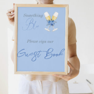 Poster Algo Azul Champagne Livro de Chás de panela Florai