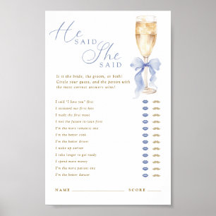 Poster Algo Azul Ele Disse Ela Disse Digital