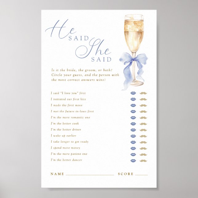 Poster Algo Azul Ele Disse Ela Disse Digital (Frente)
