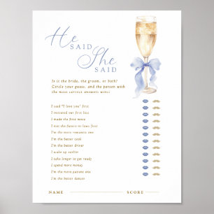 Poster Algo Azul Ele Disse Ela Disse Digital