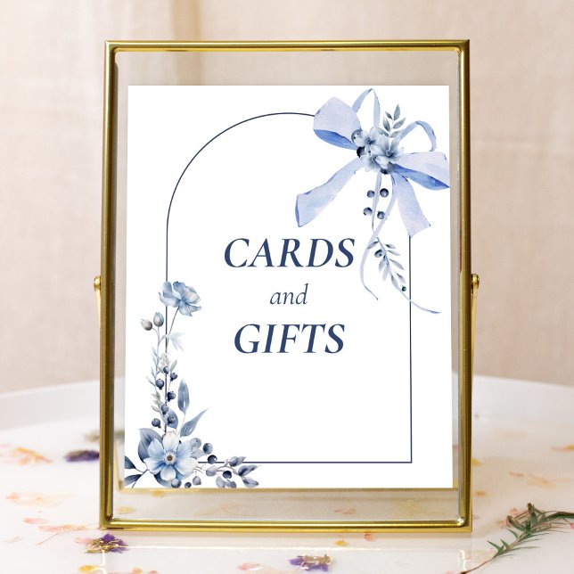 Poster Algo Blue Floral Arco Arch Cards & Gifts Poste (Criador carregado)