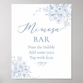 Poster Algo Chá de panela azul Bar Mimosa