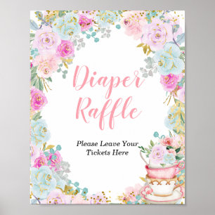 Poster Algo doce está a fazer a Fralda do Tea Party Raffl