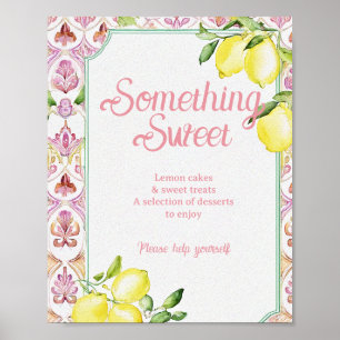 Poster Algo Doce Sinal Rosa Amarelo Limão Chuva