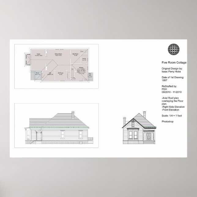 Poster Algodão de cinco quartos (Frente)