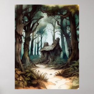 Poster Algodão Florestal Encantado
