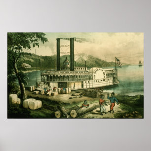 Pôster Algodão no Mississippi, 1870 da carga