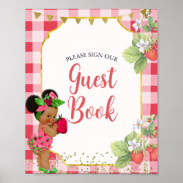 Poster Alguém Berry Sweet Strawberry Baby Guest Book