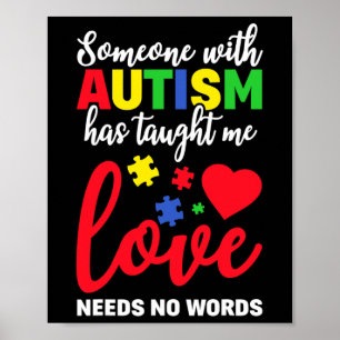 Poster Alguém Com Autismo Ensinou Que O Amor Não Precisa