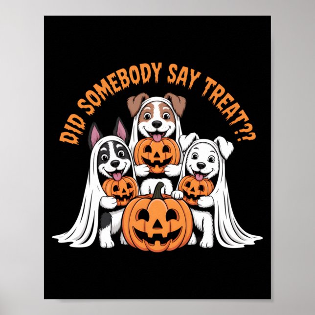 Poster Alguém Disse Presente Funny Halloween Cachorro Fan (Frente)